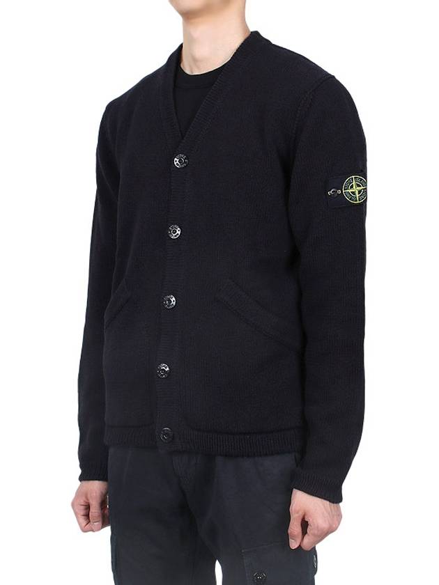 Wappen V Neck Cotton Knit Cardigan Navy - STONE ISLAND - BALAAN 5