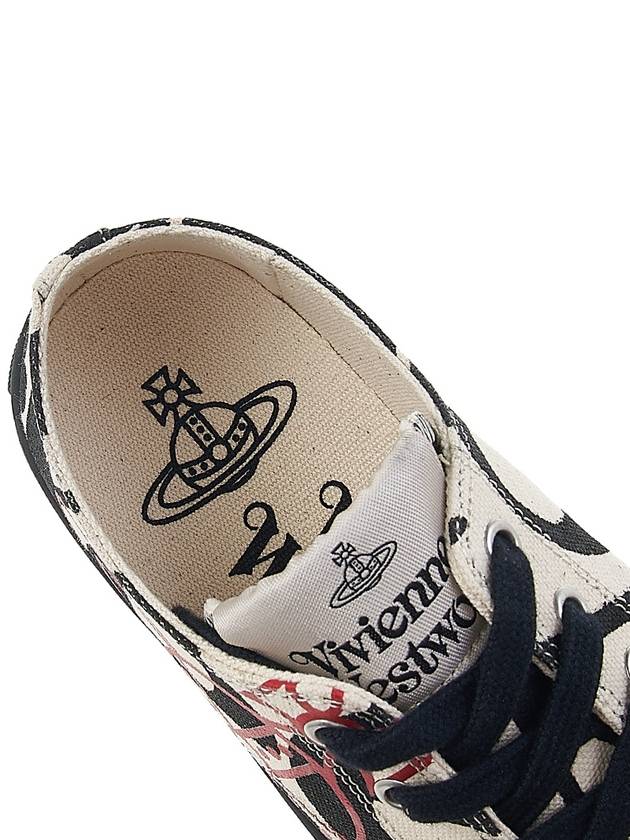 ORB Print Canvas Low Top Sneakers Black Beige - VIVIENNE WESTWOOD - BALAAN 8