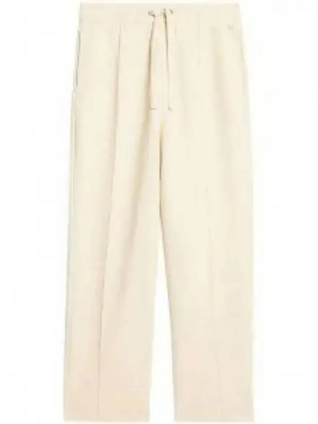 Elastic Waist Viscose Wool Straight Pants Ivory - AMI - BALAAN 2