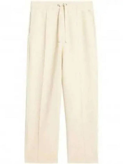 Elastic Waist Viscose Wool Straight Pants Ivory - AMI - BALAAN 2