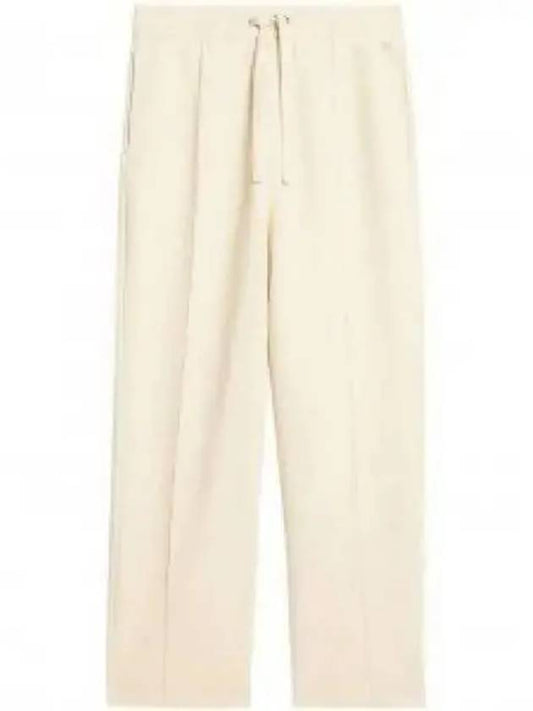 Elastic Waist Viscose Wool Straight Pants Ivory - AMI - BALAAN 2