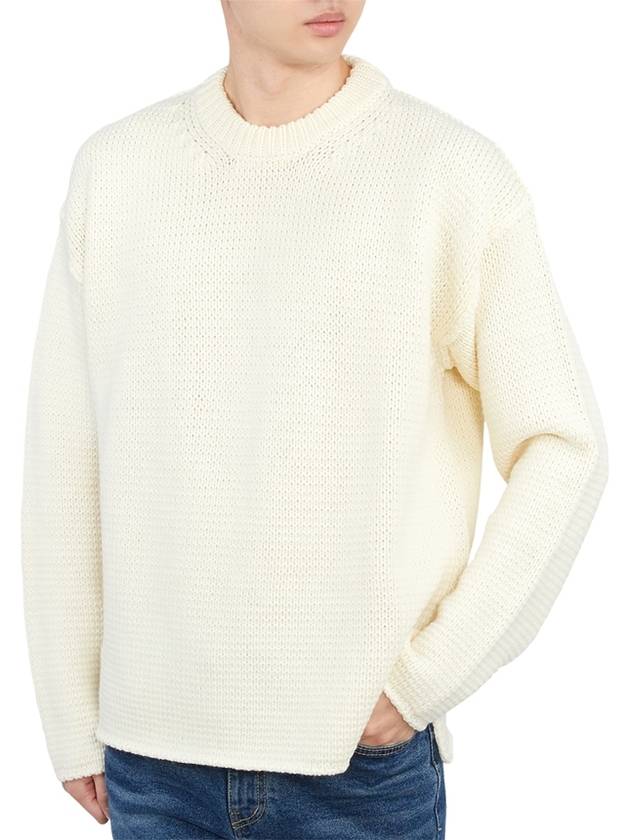 Crew Neck Wool Knit Top Ivory - TEN C - BALAAN 6