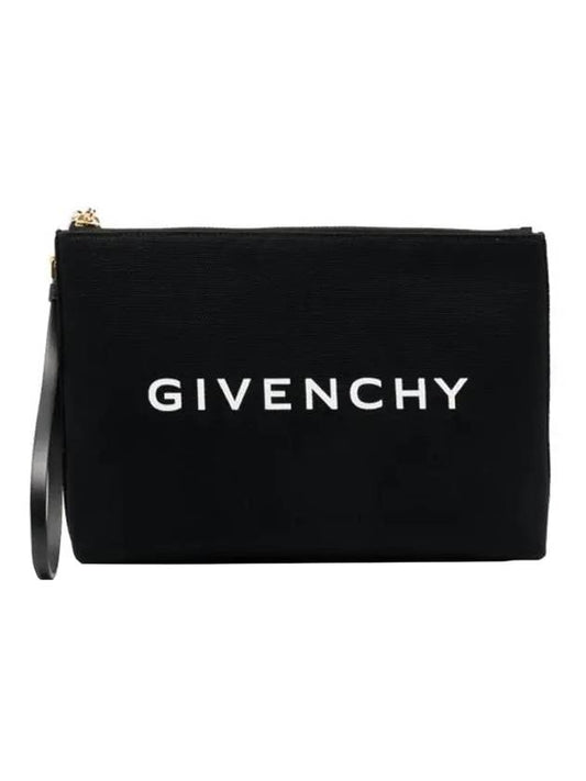 logo print large pouch bag black - GIVENCHY - BALAAN 1