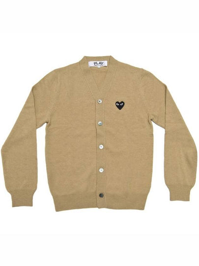 Black Heart Wappen Wool Cardigan Beige - COMME DES GARCONS - BALAAN 2