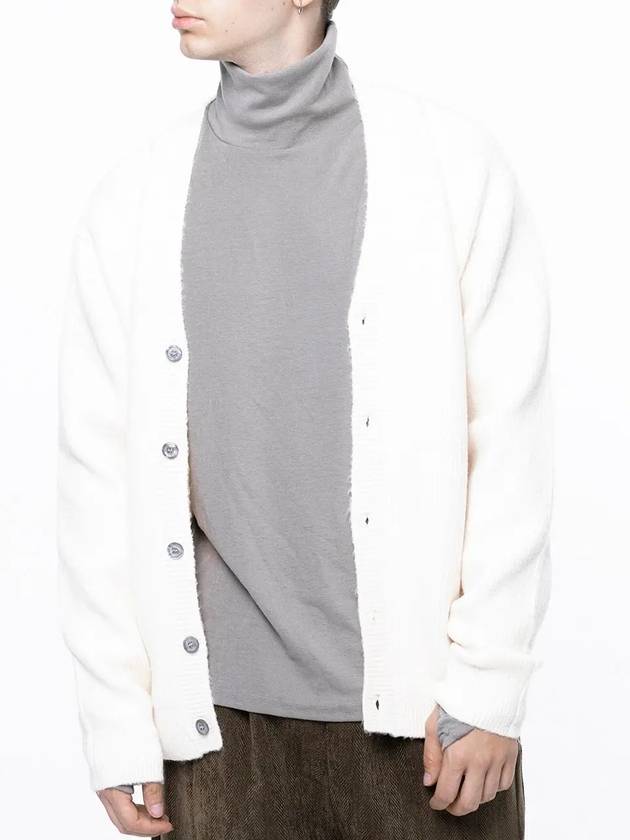 Men s M243OT01IV Dense Hachi Wool Blended Y neck Knit Cardigan Ivory - CHANCE'S NOI - BALAAN 3