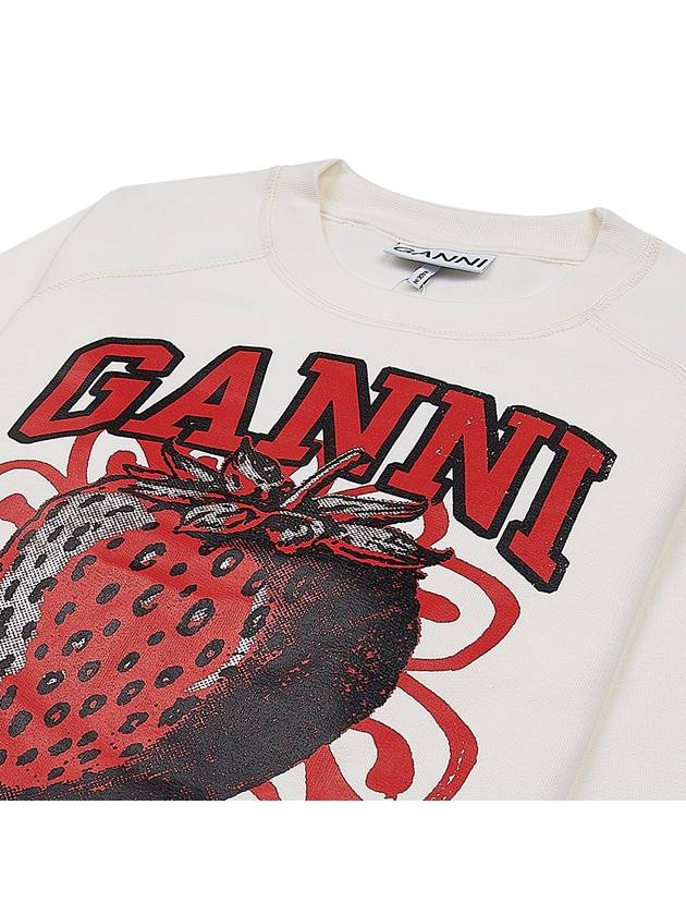 Isoli Raglan Strawberry Sweatshirt Vanilla Ice - GANNI - BALAAN 4