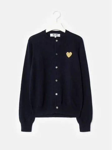 Women s Gold Heart Wappen Spring Fall Cardigan Navy Domestic Product GM0024010927811 - COMME DES GARCONS PLAY - BALAAN 1