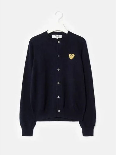 Women s Gold Heart Wappen Spring Fall Cardigan Navy Domestic Product GM0024010927811 - COMME DES GARCONS PLAY - BALAAN 1