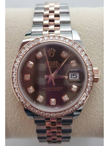 Rolex Datejust 28mm chocolate plate 10p bezel diamond - ROLEX - BALAAN 1