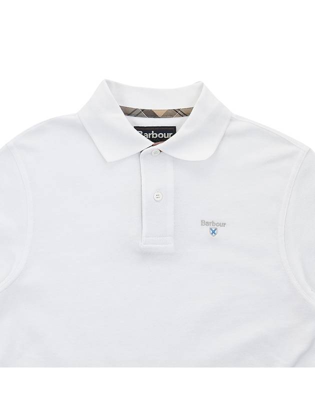 Tartan Pique Short Sleeve Polo Shirt White - BARBOUR - BALAAN 4