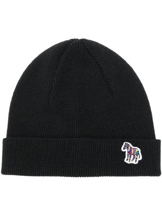 Zebra Patch Logo Beanie Black - PAUL SMITH - BALAAN 1