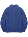 Lambswool collar knit full zip-up MBLUE - 20THHOLE - BALAAN 4