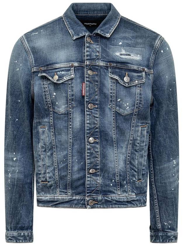 Stretch Dan Denim Jacket Blue - DSQUARED2 - BALAAN 3