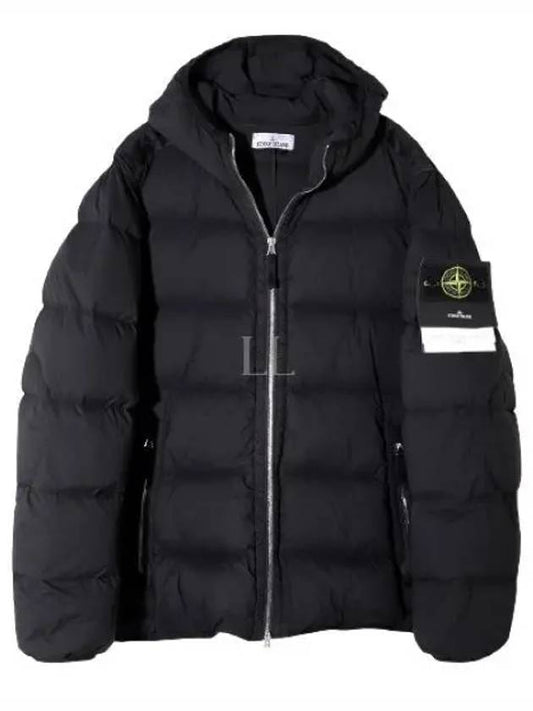 Seamless Logo Nylon Hooded Padded Jacket Black - STONE ISLAND - BALAAN 2