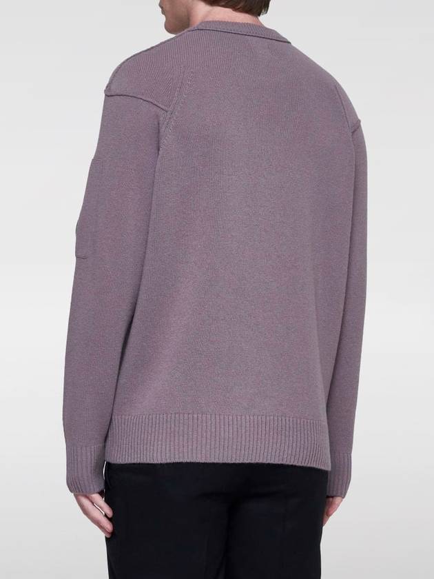 Lambswool GRS Crew Neck Knit Top Purple - CP COMPANY - BALAAN 3