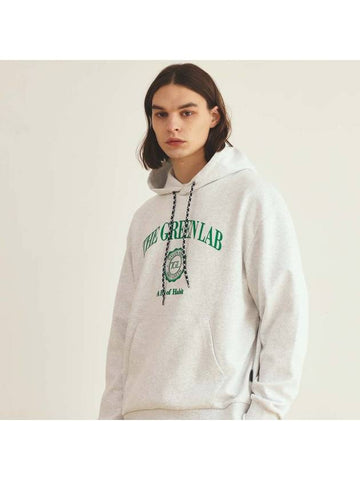 Varsity Graphic Hoodie White Melange Grey - THE GREEN LAB - BALAAN 1