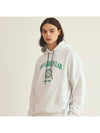 Varsity Graphic Hoodie White Melange Grey - THE GREEN LAB - BALAAN 1