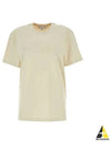 Embroidery Logo Cotton Short Sleeve T-Shirt Beige - JW ANDERSON - BALAAN 2