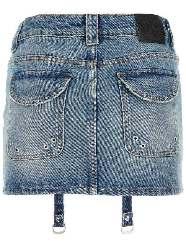 Denim Skirt OWYF028C99DEN001 4500 Blue - OFF WHITE - BALAAN 3