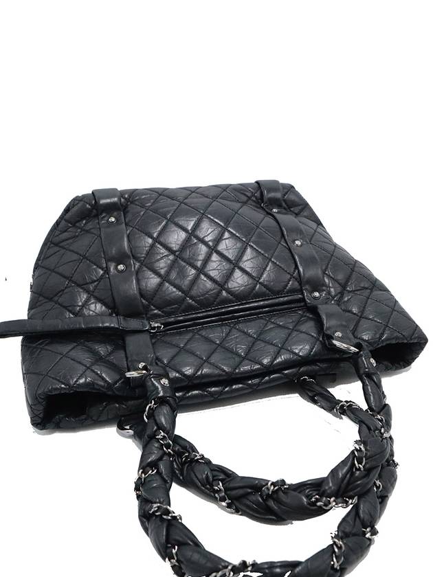 Chanel Black Lambskin Silver Chain Diamond Quilted Tote Bag 11th - CHANEL - BALAAN 8