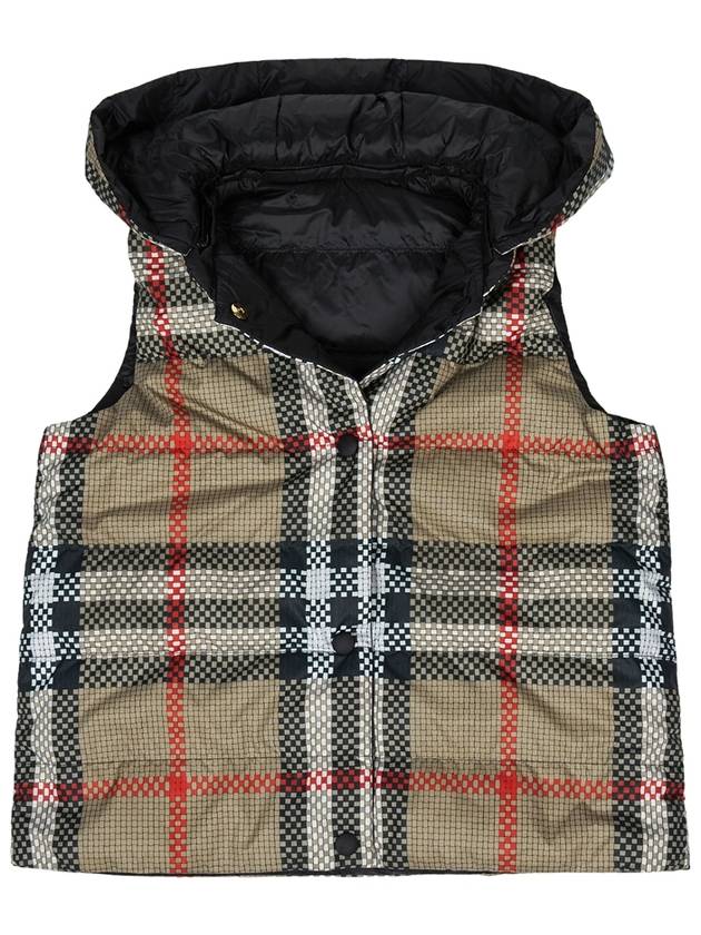 Vintage Check Reversible Hooded Padded Vest Beige - BURBERRY - BALAAN 3