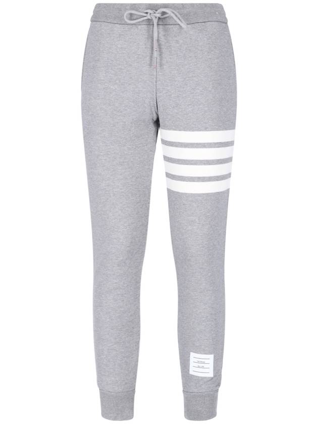 Women's Engineer 4 Bar Cotton Loopback Knit Track Pants Grey - THOM BROWNE - BALAAN 2