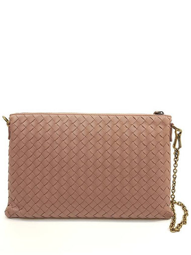 Women's Intrecciato Wallet Chain Crutch Cross Bag Deco Rose 510282 VO1AD - BOTTEGA VENETA - BALAAN 1