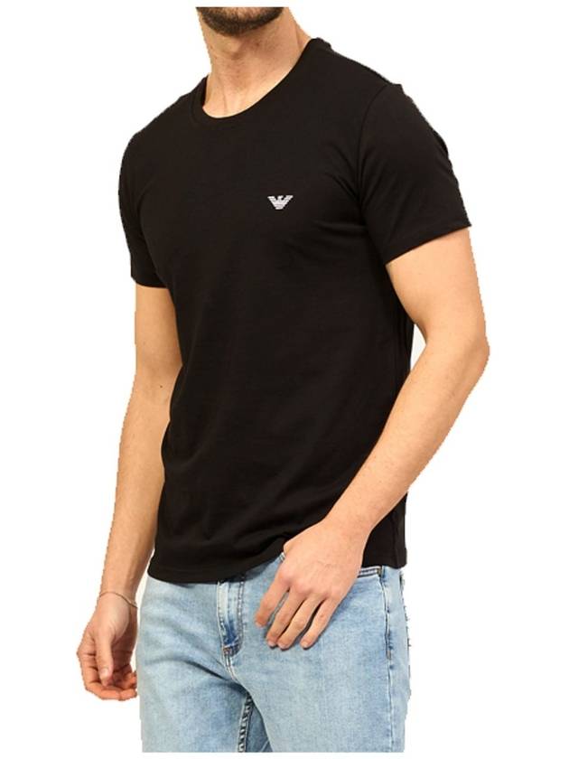 Eagle Logo Short Sleeve T-Shirt Black - EMPORIO ARMANI - BALAAN 3