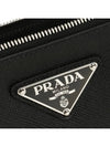 Triangle Logo Large Saffiano Clutch Bag Black - PRADA - BALAAN 6