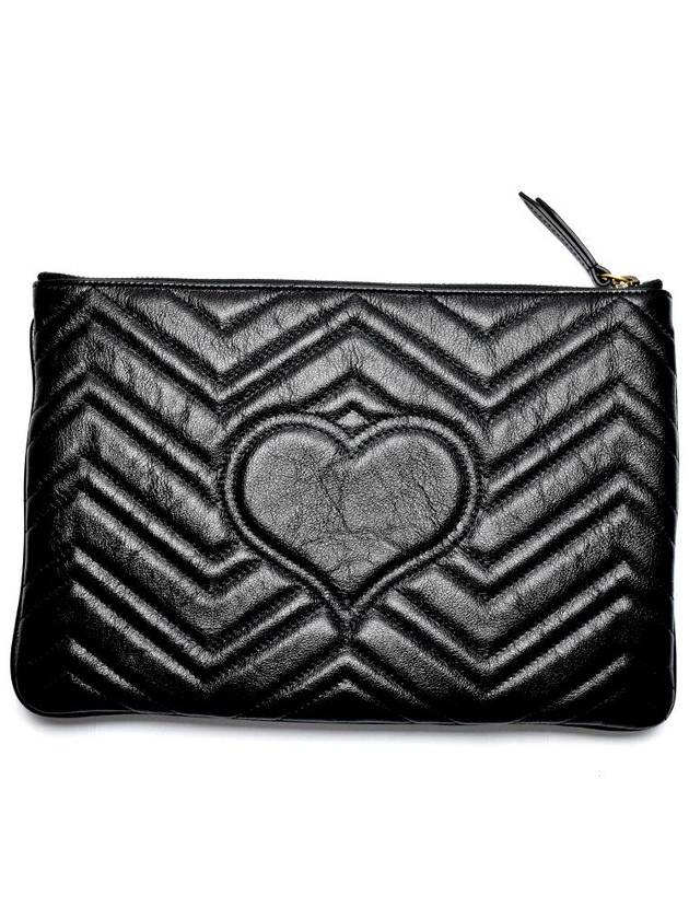 GG Marmont Leather Pouch Bag Black - GUCCI - BALAAN 4