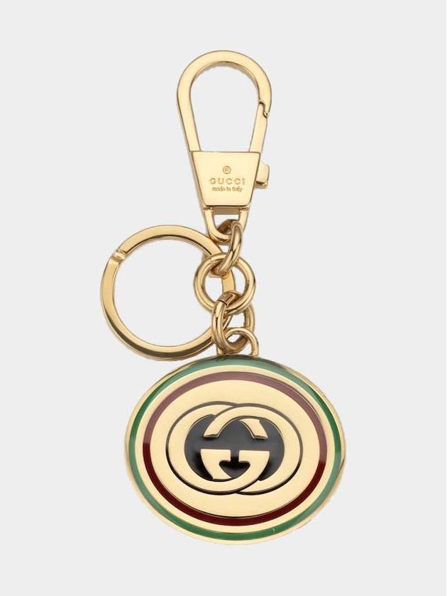 G Interlocking Red Enamel Keychain Key Ring Holder 728228 G259 - GUCCI - BALAAN 1