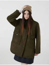 China Collar Half Coat Khaki - VOYONN - BALAAN 3