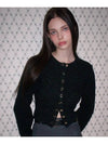 Connie Dust Fine Wool Cardigan Black - LETTER FROM MOON - BALAAN 3