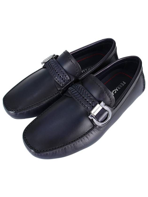 Gancini Ornament Driving Shoes Midnight Blue - SALVATORE FERRAGAMO - BALAAN 1