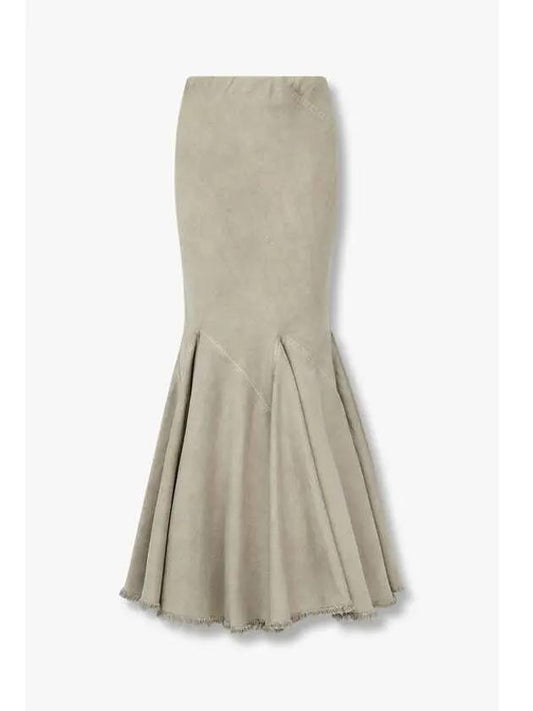 WOMEN DRKSHDW Flared Coated Godet Skirt Dark Khaki - RICK OWENS - BALAAN 1