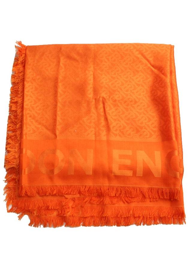 Orange Silk Big Scarf - BURBERRY - BALAAN 5