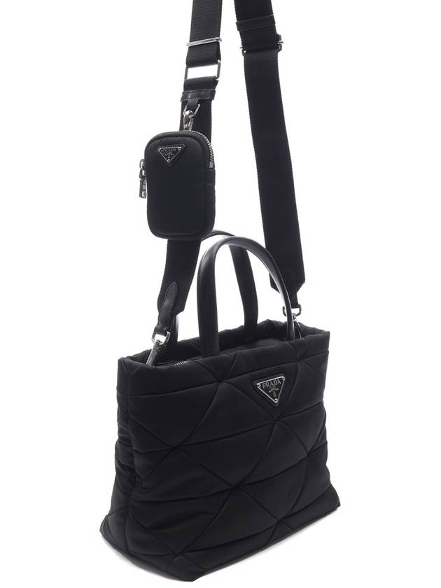 Triangle Logo Re-Nylon Padded Tote Bag Black - PRADA - BALAAN 4