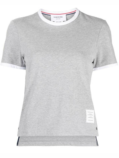 Asymmetric Hem Short Sleeve T-Shirt Grey - THOM BROWNE - BALAAN 2