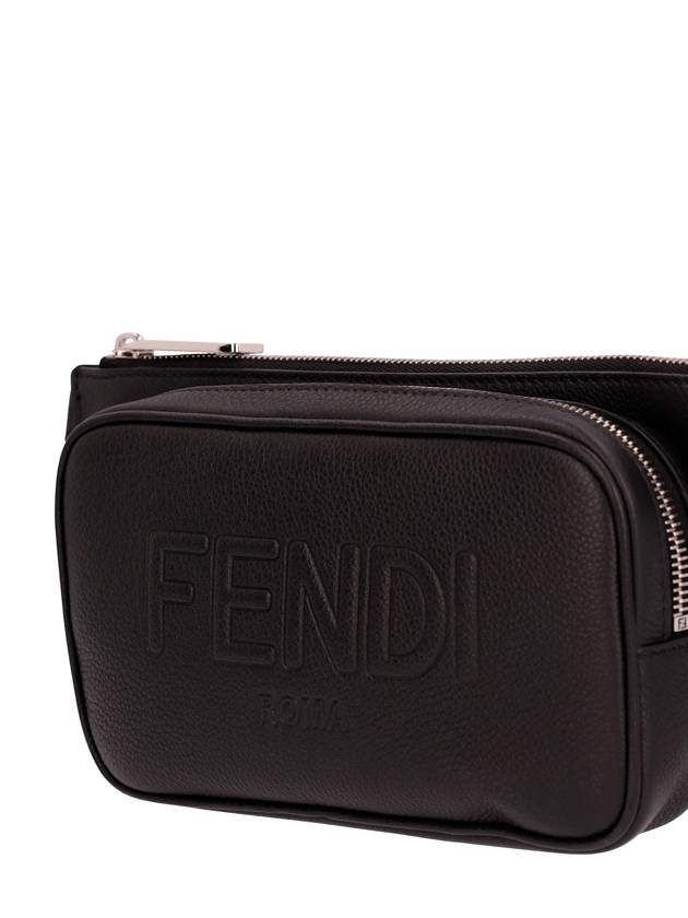 Roma Leather Belt Bag Black - FENDI - BALAAN 4