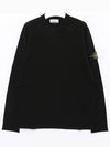 Raw Hand Cotton Crewneck Knit Top Black - STONE ISLAND - BALAAN 3