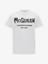 Watercolor Graffiti Short Sleeve T-Shirt White - ALEXANDER MCQUEEN - BALAAN 2