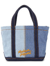 Fox Head Denim Tote Bag Blue - MAISON KITSUNE - BALAAN 4