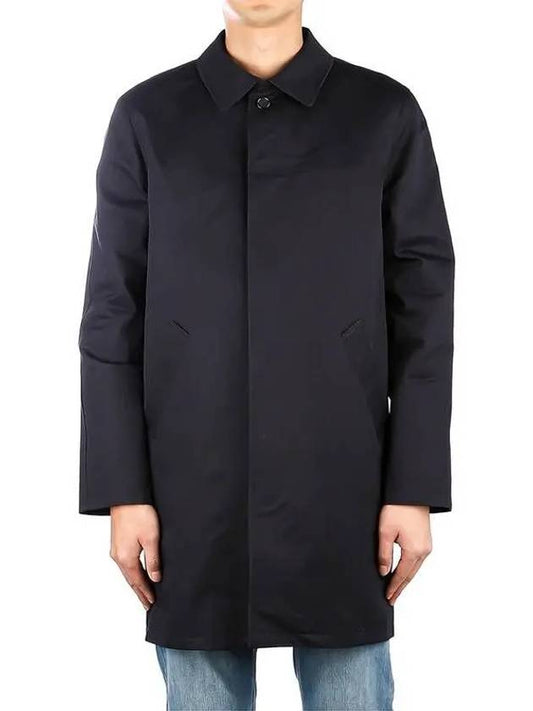 Men's Urban Mac Water Repellent Cotton Gabardine Coat Dark Navy - A.P.C. - BALAAN 2