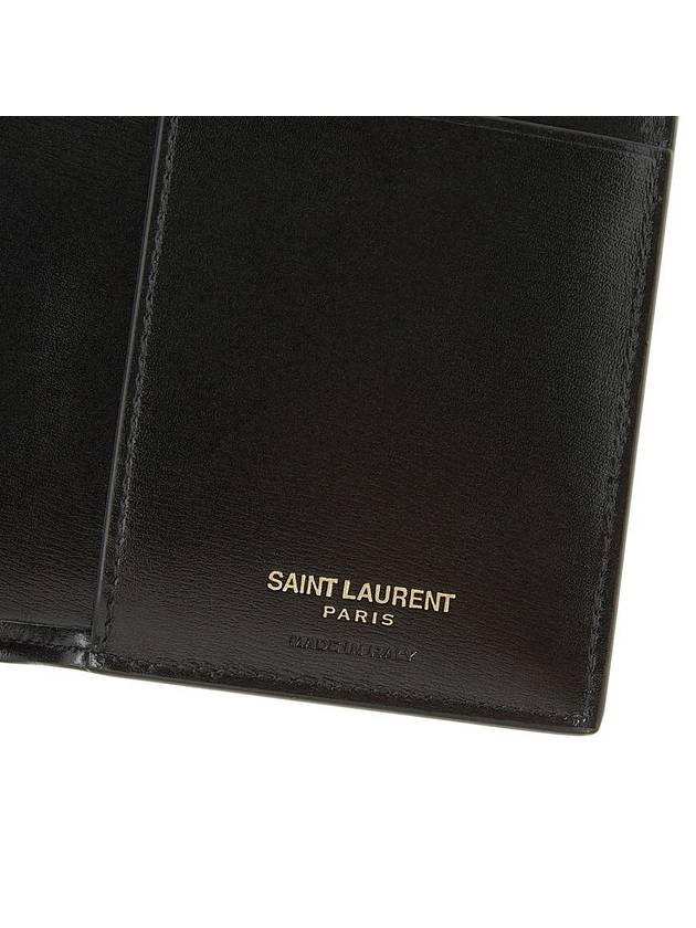 Monogram Gold Hardware Bifold Wallet Black - SAINT LAURENT - BALAAN 9