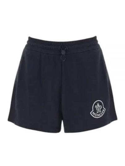 Women's Logo Print Track Shorts Navy - MONCLER - BALAAN 2