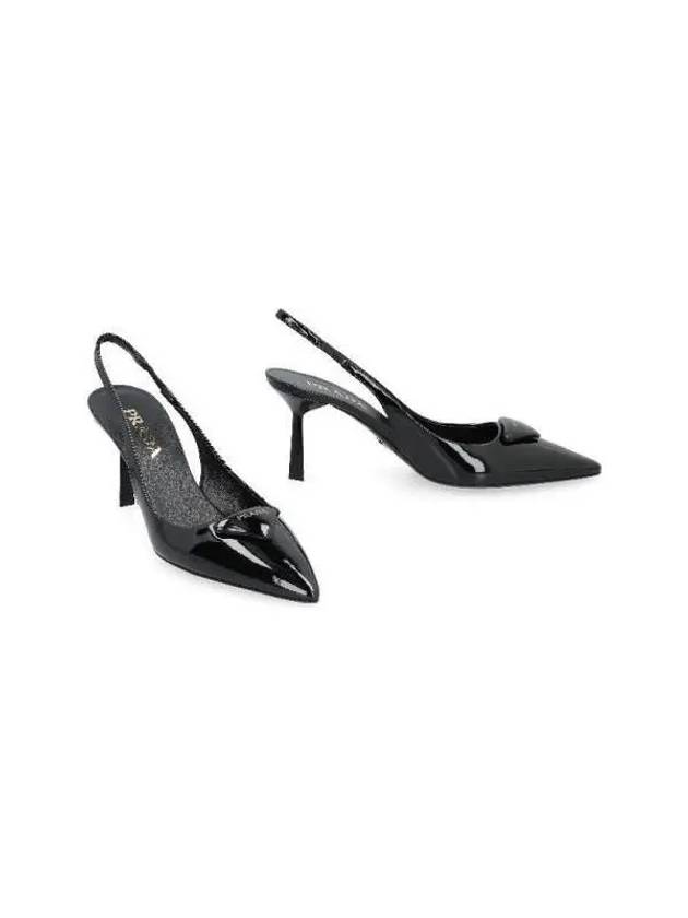 Patent Leather Slingback Heels Black - PRADA - BALAAN 3