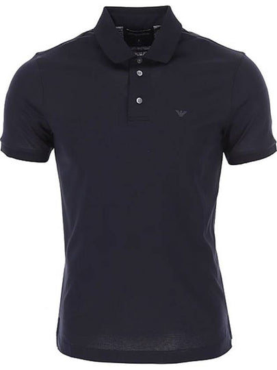 Logo Tencel Blended Jersey Polo Short Sleeve Polo Shirt Navy Blue - EMPORIO ARMANI - BALAAN 2