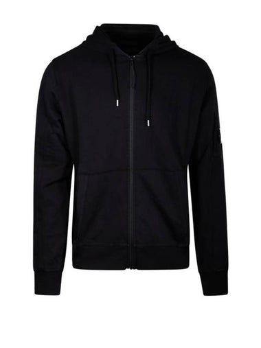 Light Fleece Zip Up Hoodie Black - CP COMPANY - BALAAN 1