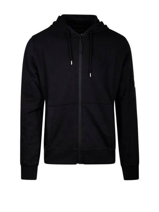 Light Fleece Zip Up Hoodie Black - CP COMPANY - BALAAN 1