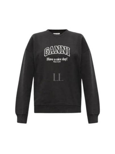 Logo Print Sweater Black - GANNI - BALAAN 2